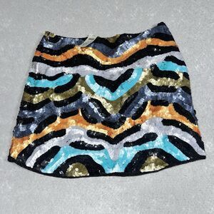CACHE Straight Skirt Women’s 10 Multicolor Sequin  Cocktail Short Length NWT